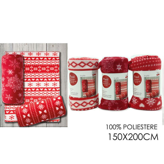 COPERTA NATALIZIA IN PILE 150x200 CM