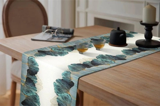 Tessuto di Lino - Disegno Ginkgo - Adatto per Matrimoni e Decorazioni d'Autunno