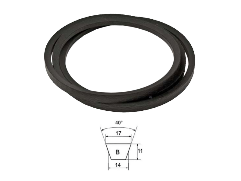 Cinghia trapezoidale sezione B modello B68 a B128 40Acirc;° 17mm 14mm 11mm - 64221
