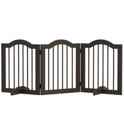 Cancelletto per Cani Pieghevole a 3 Sezioni 154,5x29,5x61 cm in Legno Caffè