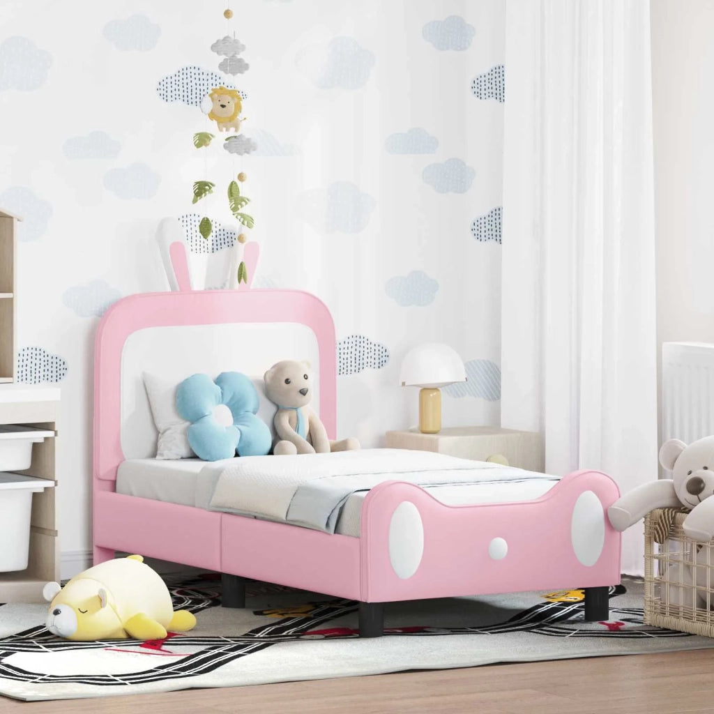 Struttura letto per bambini con testata Rosa 70 x 140 cm PU