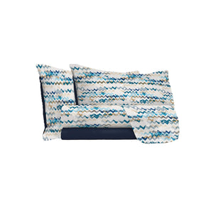 Set Lenzuola 1 Piazza e Mezzo con Stampa Sopra Sotto e Federe Modern Sky