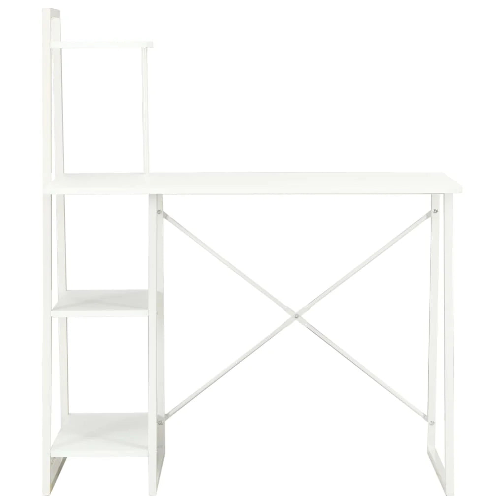 Scrivania da ufficio postazione di lavoro scrivania per computer mobile da studio con ripiano 102 x 50 x 117 cm bianco 02_0023475