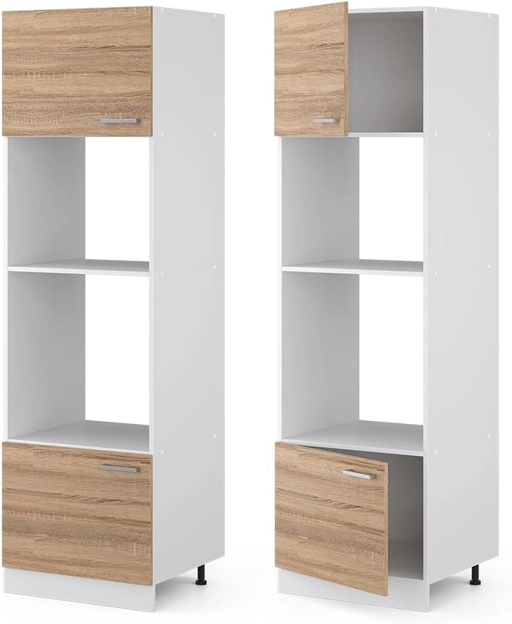 Mobile cucina microonde R-Line, Sonoma, 60 cm, per la libera combinazione all'interno di sistemi cucina modulari