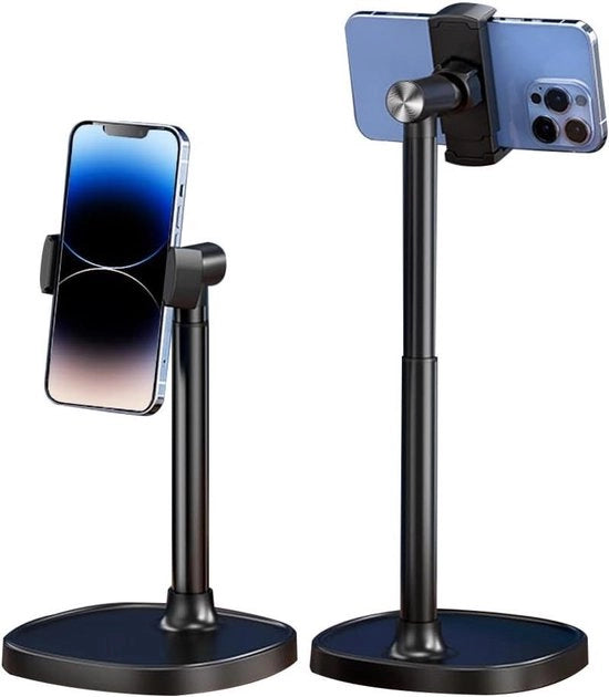 Stazione di carico per smartphone da scrivania, altezza e angolo regolabili, 360 gradi di rotazione, compatibile con iPhone, Samsung Galaxy, Huawei e Xiaomi