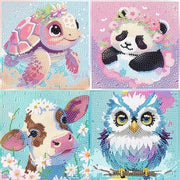 Set di 4 pittura a diamanti 5D, pittura a diamanti completa, immagini per bambini da 6 anni, per bambini da 8 anni, 6, 7, 8, 9, 10, 11, 12 anni, 15 x 15 cm