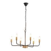 Lampadario a 6 luci 153 x 62 x 62 cm metallo nero 03_0009939