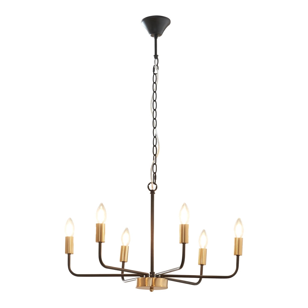 Lampadario a 6 luci 153 x 62 x 62 cm metallo nero 03_0009939