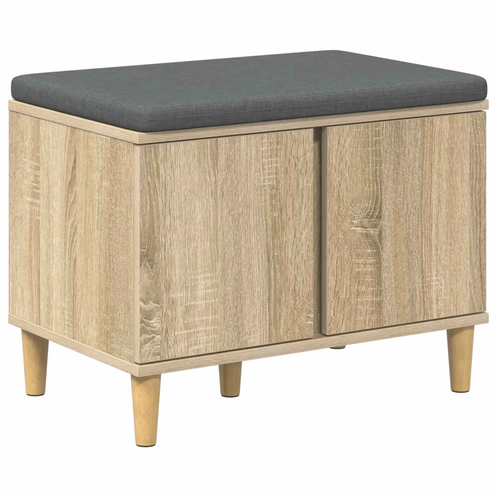 Panca per ingresso con cuscino-Sgabello-Panca da Corridoio Rovere Sonoma 60 x 38 x 46 cm 151915