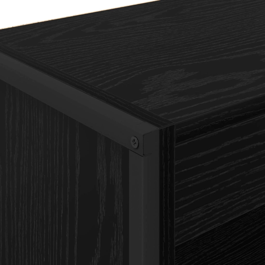 Armadio per Libri Rovere Nero 80 x 30 x 86,5 cm