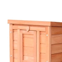 Gabbia per Conigli in Legno da Esterno con Tetto in Asfalto e Rampa Antiscivolo, 42x51x43cm, Rosso Arancione