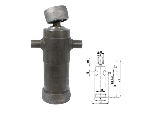 Cilindro telescopico idraulico con attacco a sfera Cermag sfilate 3 - 60721