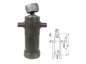 Cilindro telescopico idraulico con attacco a sfera Cermag sfilate 3 - 60723