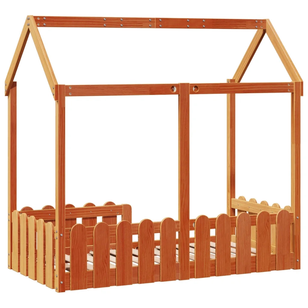 Giroletto Casetta Bambini Marrone Cera 70x140 cm Massello Pino 850700