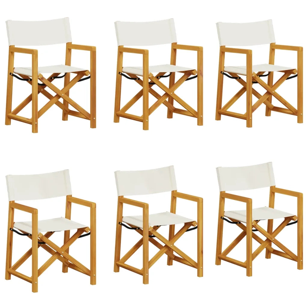 Sedie da Giardino Pieghevoli 6 pz Bianco Crema in Tessuto 3208917