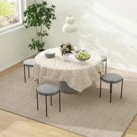 Set di 4 Sgabelli da Cucina Impilabili, Finitura Vellutata, Capacità di 100 kg, Telaio in Acciaio, 41,5 x 41,5 x 46 cm, Grigio Scuro