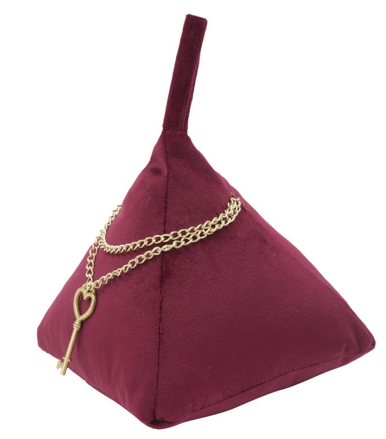 Ferma Porte Triangle Bordeaux 14x14x20 cm in Cotone