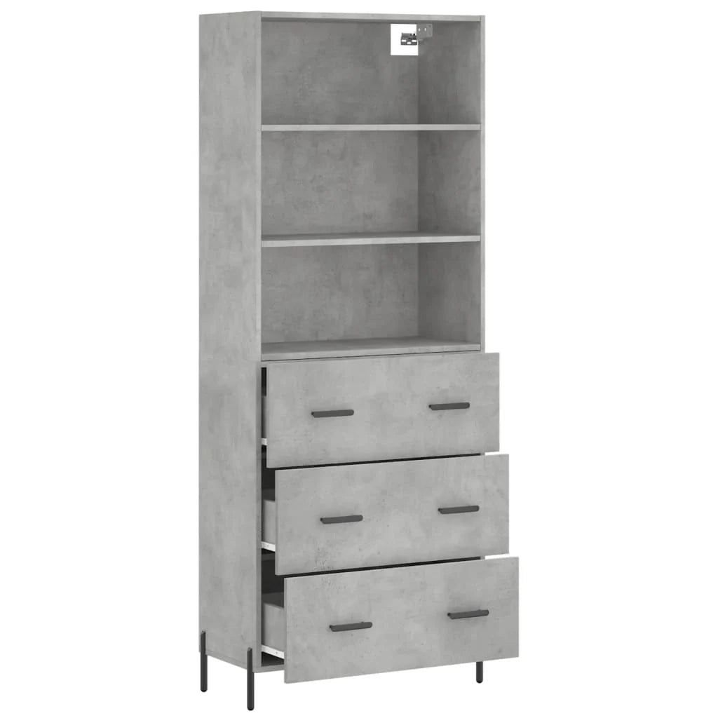 Buffet credenza cassettiera armadio mobile contenitore organizer cucina soggiorno salotto alto 69,5 x 34 x 180 cm legno ingegnerizzato grigio 02_0034618