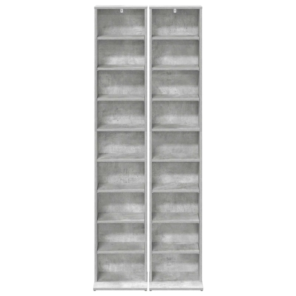 Mobile per CD 2 pz Grigio Cemento 33 x 23,5 x 175 cm 8012649