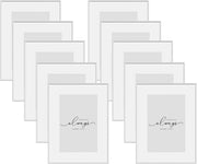 Set di 10 Cornice Foto, Portafoto A4 21x29,7cm, Cornice Argentato in Alluminio, Cornici per Documenti, Cornice per Foto da Parete o da Tavolo, Frontale Trasparente in plastica, BR9956sb-10