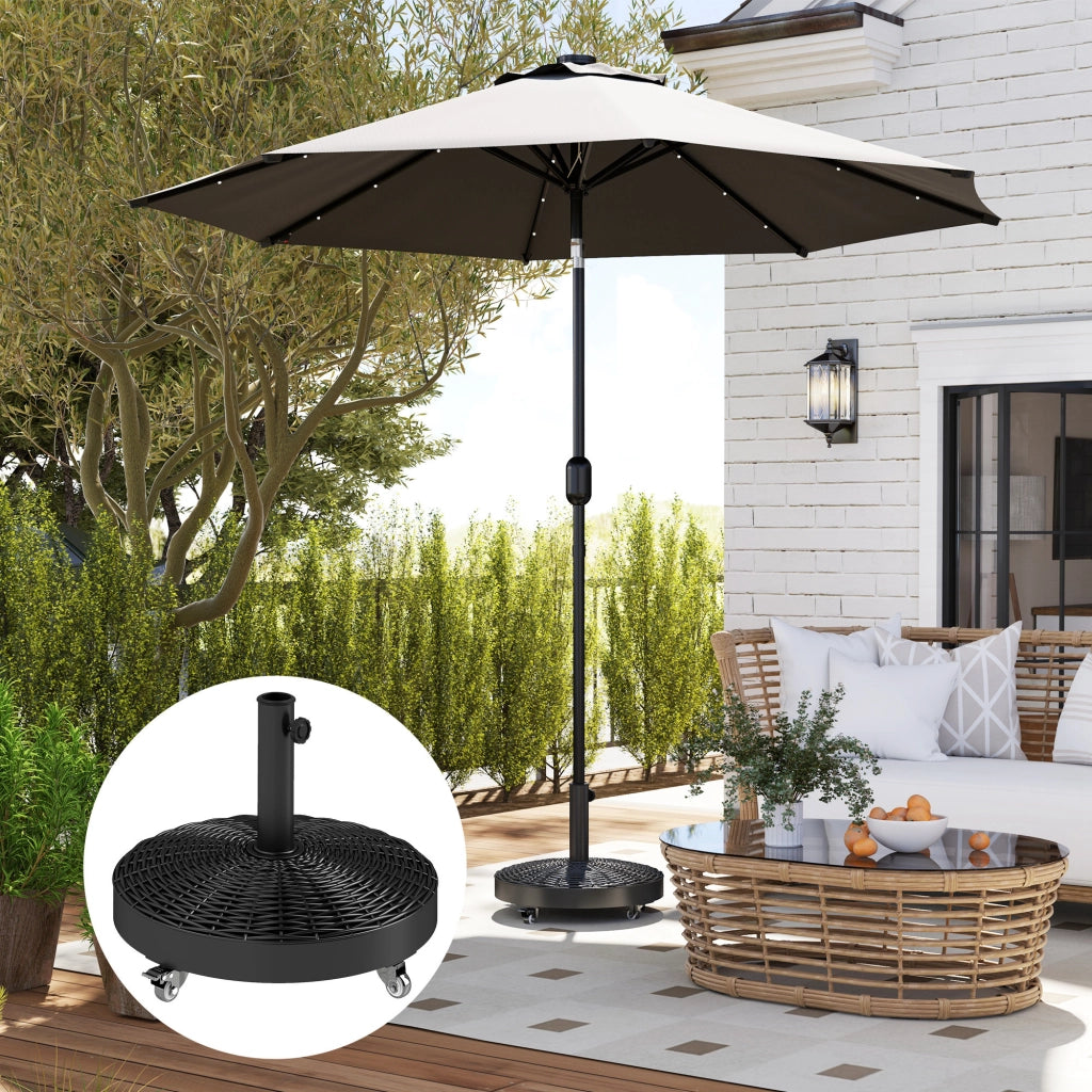 Base per Ombrellone con Ruote ¨C zephmum ¨C Nero ?52x42 cm