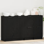 Credenza 3 pcs Rovere Nero Legno multistrato 3332500