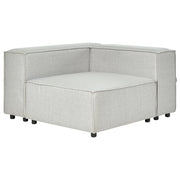 Modulo angolare a 1 posto rivestimento in lino di poliestere grigio soggiorno stile moderno