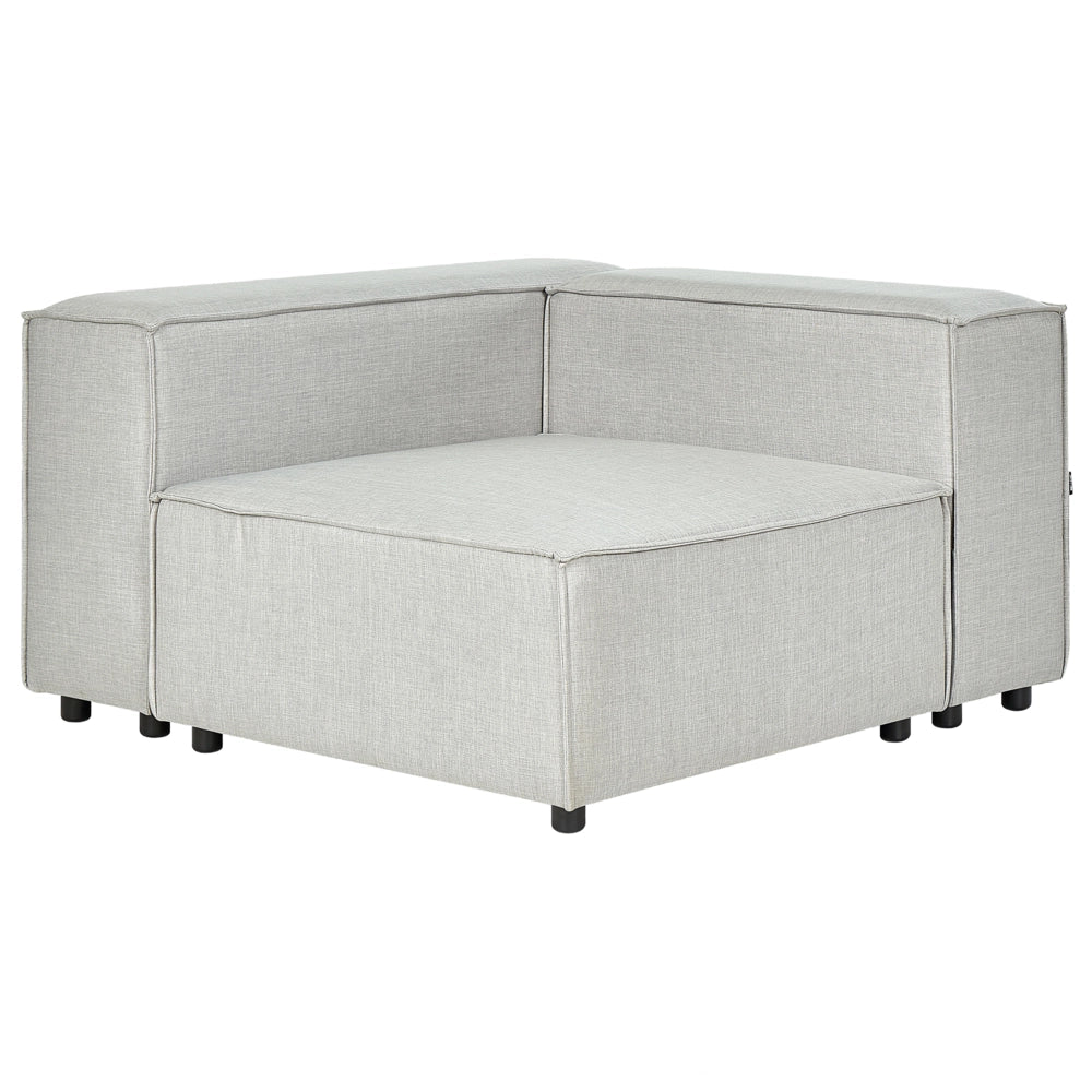 Modulo angolare a 1 posto rivestimento in lino di poliestere grigio soggiorno stile moderno