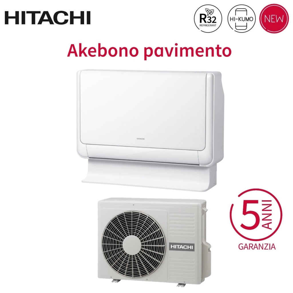 Climatizzatore Condizionatore Hitachi a Pavimento Inverter Serie Akebono 12000 Btu RAF-35RXE R-32 Wi-Fi Optional - Novità