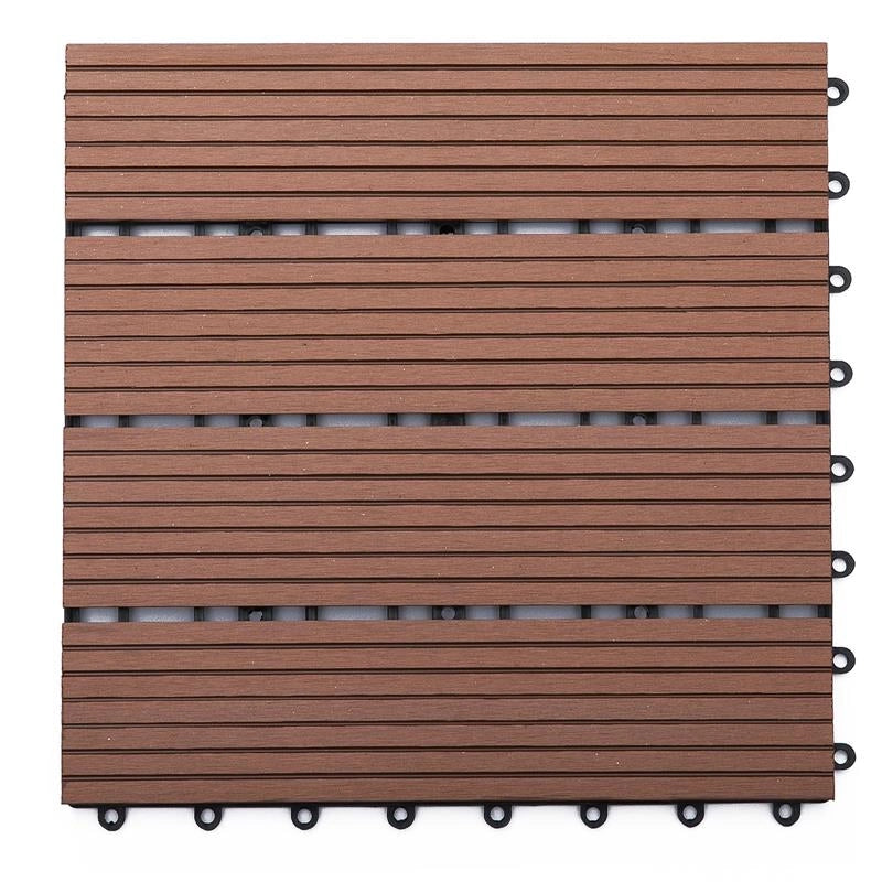PIASTRELLE DA GIARDINO INCASTRABILI SET DA 11 MATTONELLE  30X30X2.2 CM MARRONE