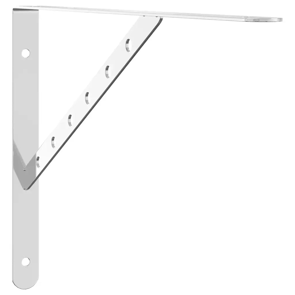 Staffe per Mensola 4 pz 40x2,5x25 cm in Acciaio Inox Argento 30300