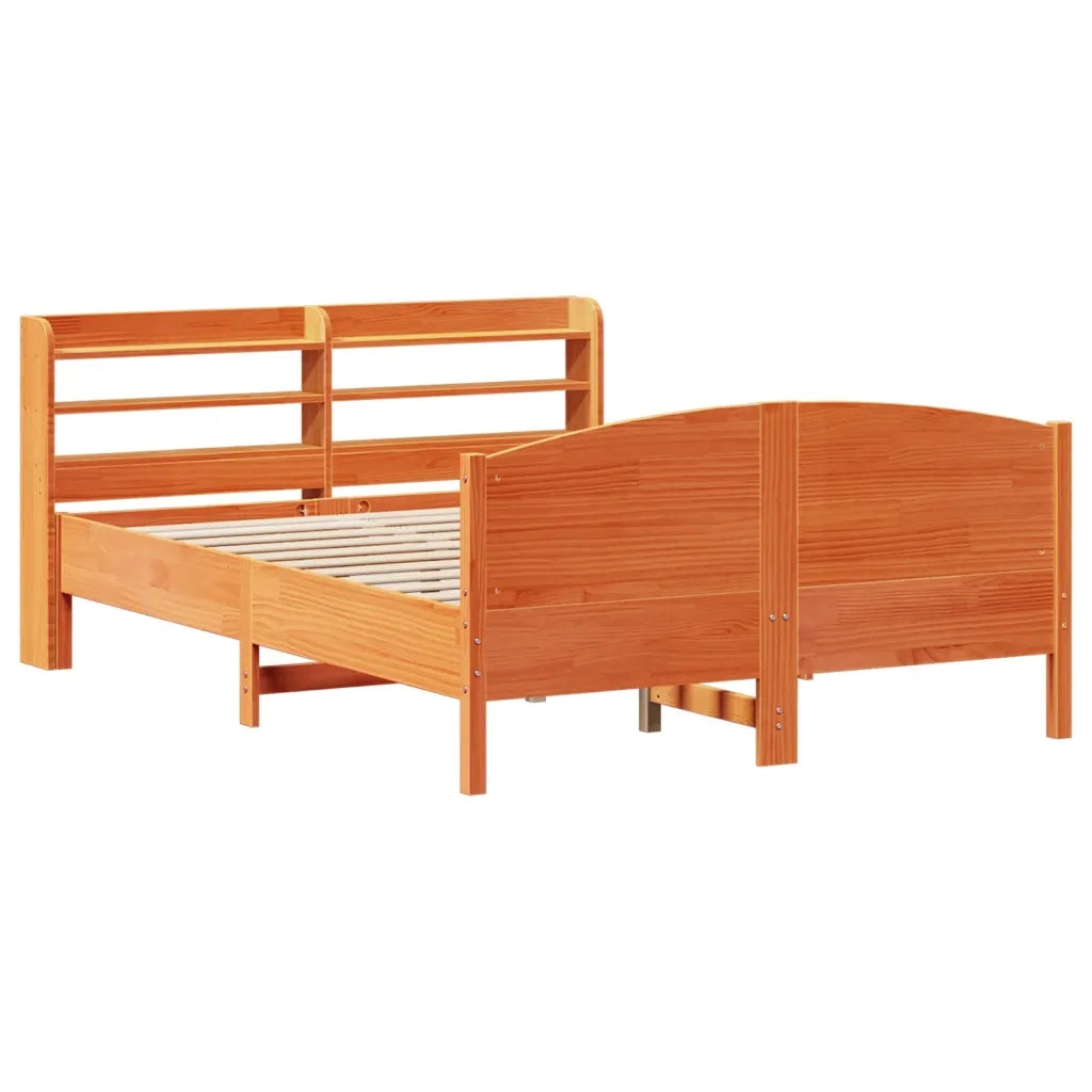 vidaXL Giroletto senza Materasso Marrone Cera 140x200cm Massello Pino