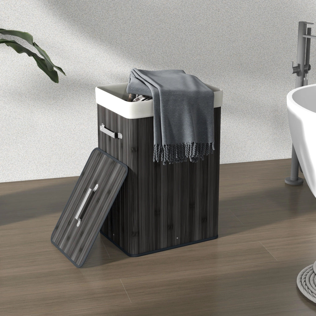 Cesto per Biancheria ¨C zephmum ¨C 40x30x60 cm Grigio Scuro