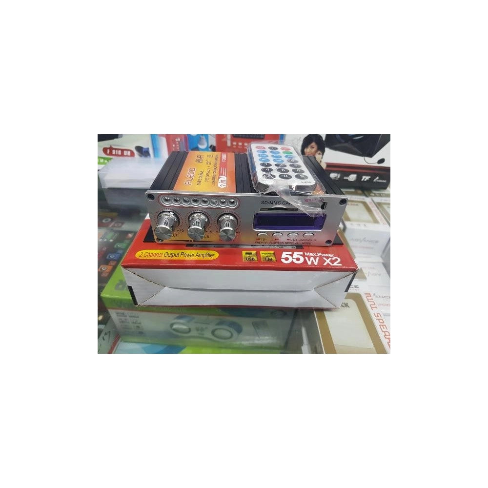Trade Shop - Mplificatore Audio Aux Usb Mp3 Casa Auto 2 Canali Stereo 55w Bluetooth 3188 Bt -