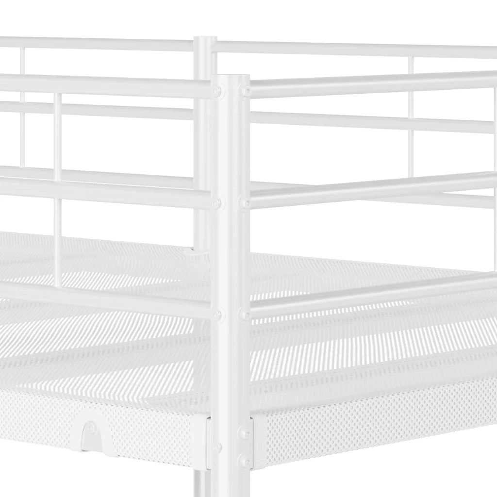 Letto a Castello senza Materasso Bianco 90x200 cm in Acciaio 42000329