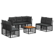 Set di divani da esterno 8 pcs Nero e Grigio scuro Poliestere 3437435