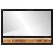 Specchio con Ripiano 80x8x55 cm Vetro e Legno Massello di Mango 358579