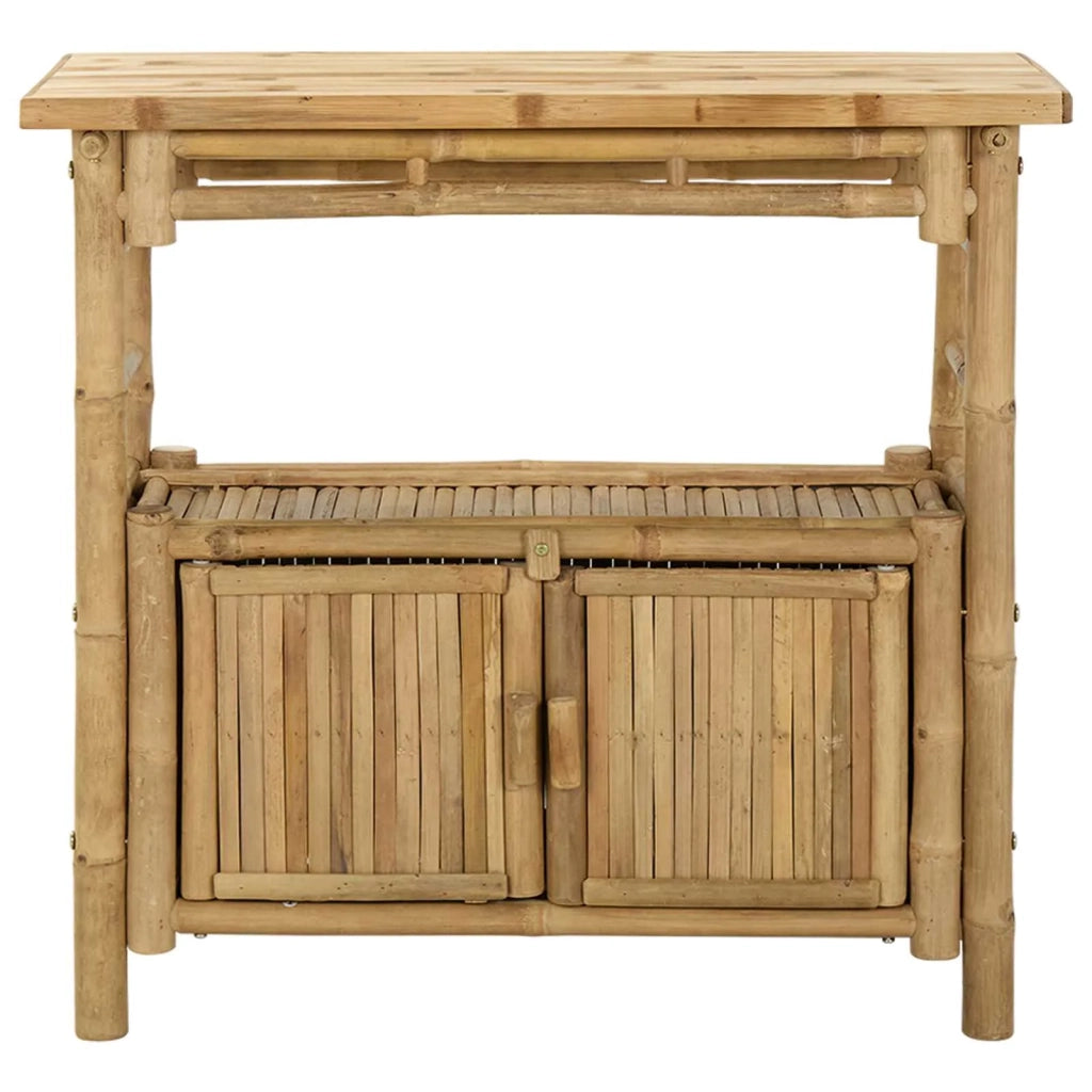 Tavolo consolle con lo scaffale Naturale 80 x 35 x 75 cm Bambù