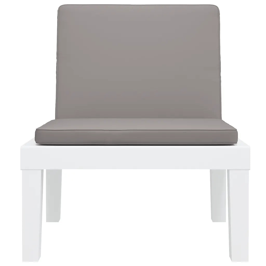 Lettino Prendisole con Cuscini Bianco in PP 364724