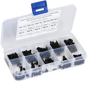 Kit a viti e dado a testa M2 x 3-20mm - Alta qualità - Acciaio nero cromato - 300 pezzi - Per hobby e progetti di fai da te