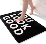 Badkamermat Zwart-Blu, Piccola Mat Mat Bad, Antiscivolo, Mat Bad Lavabile, Decorazione Badoggi Carina, Mat Bad Morbido, Microfibra Morbida, Mat Bad Assorbente, 40 x 60 cm