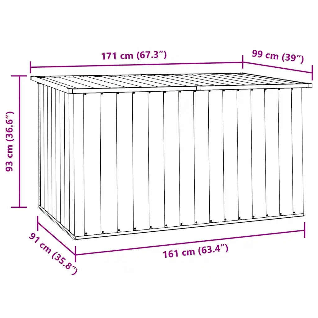 Baule da Giardino Verde 171x99x93 cm 46269