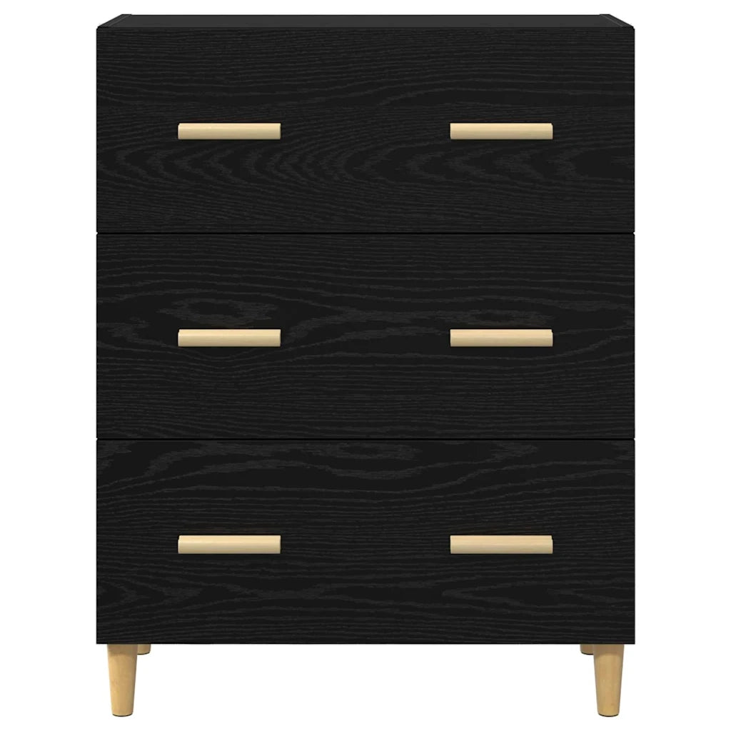 Credenza-Buffet-Armadio da cucina Rovere Nero 69,5 x 34 x 90 cm Legno multistrato 839487