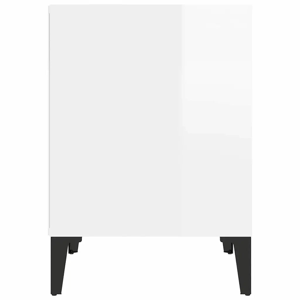 Comodini 2 pz in Bianco Lucido 40x35x50 cm 821879