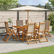 Set Pranzo da Giardino 7pz Legno Massello di Acacia e Textilene 3279325