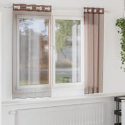 vidaXL Tende in Voile con Occhielli 2 pz Marrone 140x140 cm