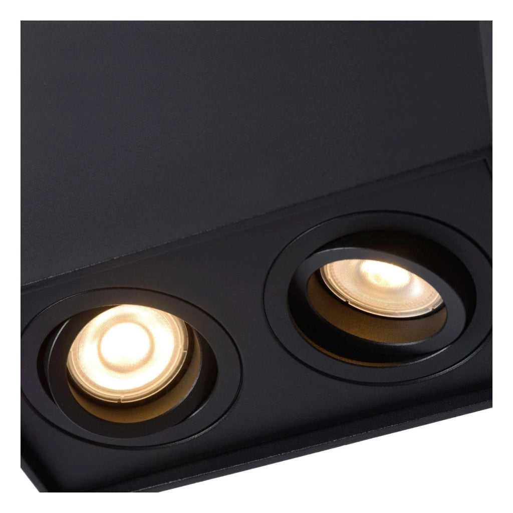 Faretto da soffitto Lucide Tube doppio GU10 2x42W nero