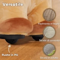 Cavallo Cavalcabile Elettrico 6V per Bambini da 18-36 Mesi con Ruote in PU e Musica, Marrone