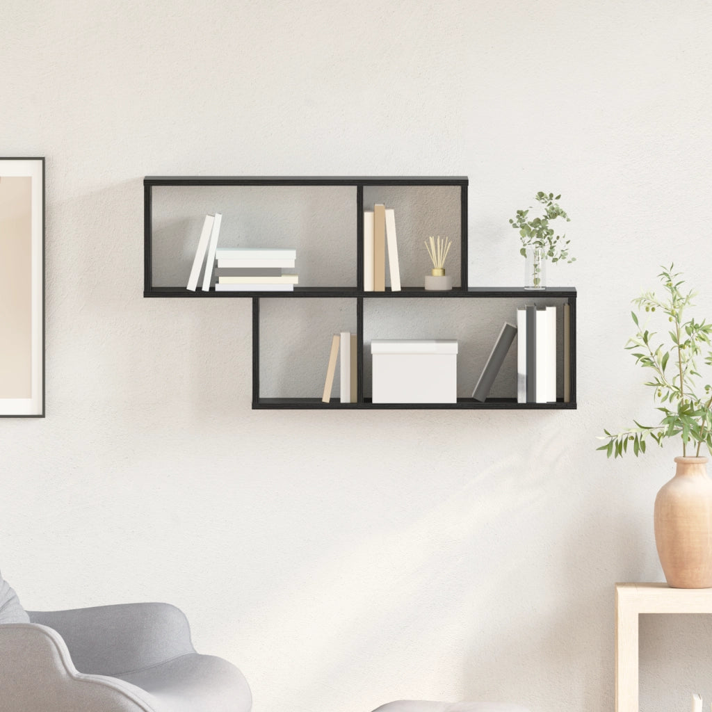 Mensola a muro Rovere Nero 100x20x53 cm Legno Ingegnerizzato