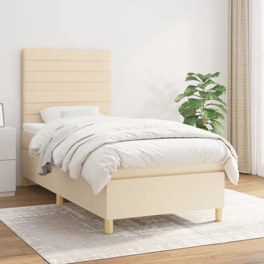 Giroletto a Molle con Materasso Crema 80x200 cm inTessuto 3142374